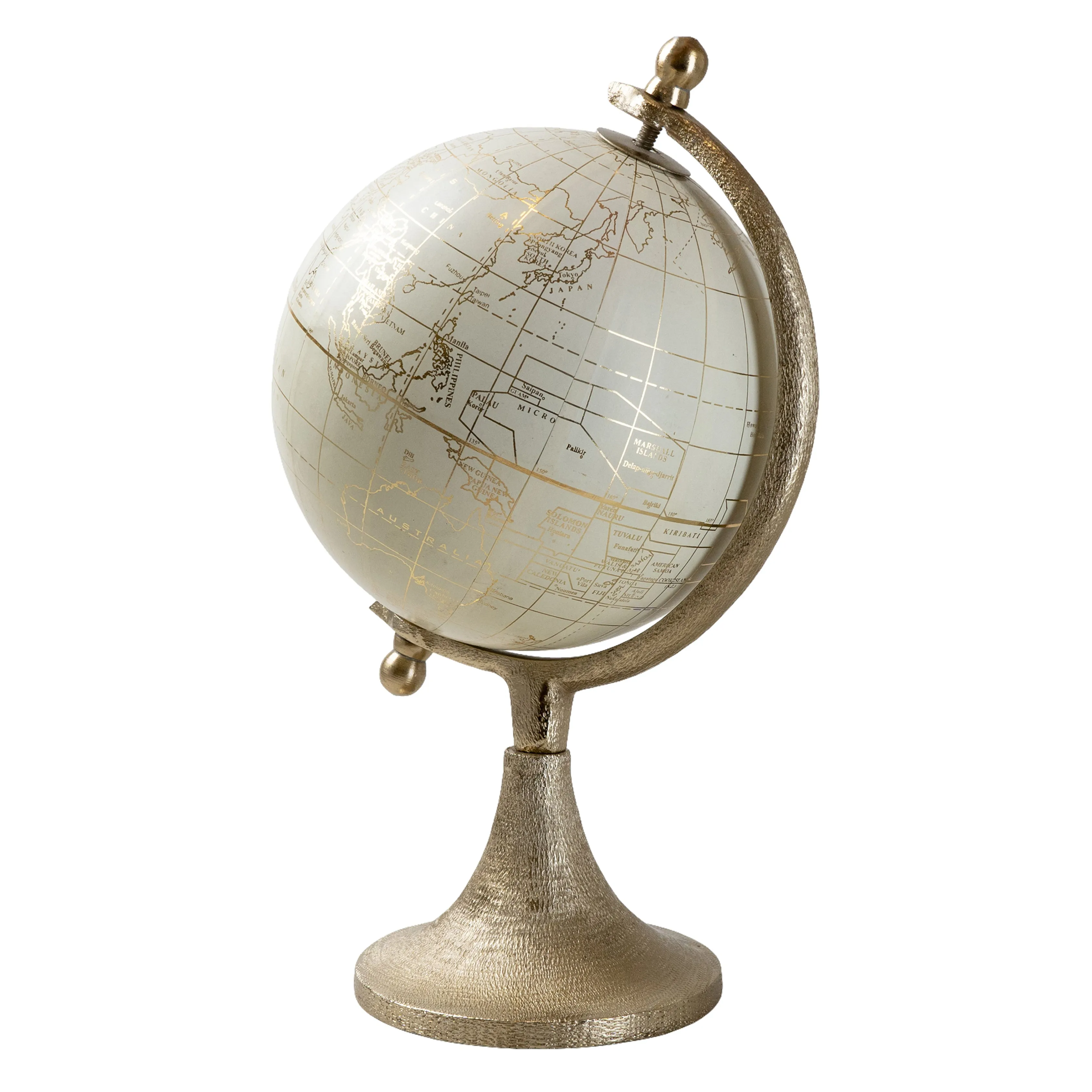 Cream and Gold Decorative Globe Ornament