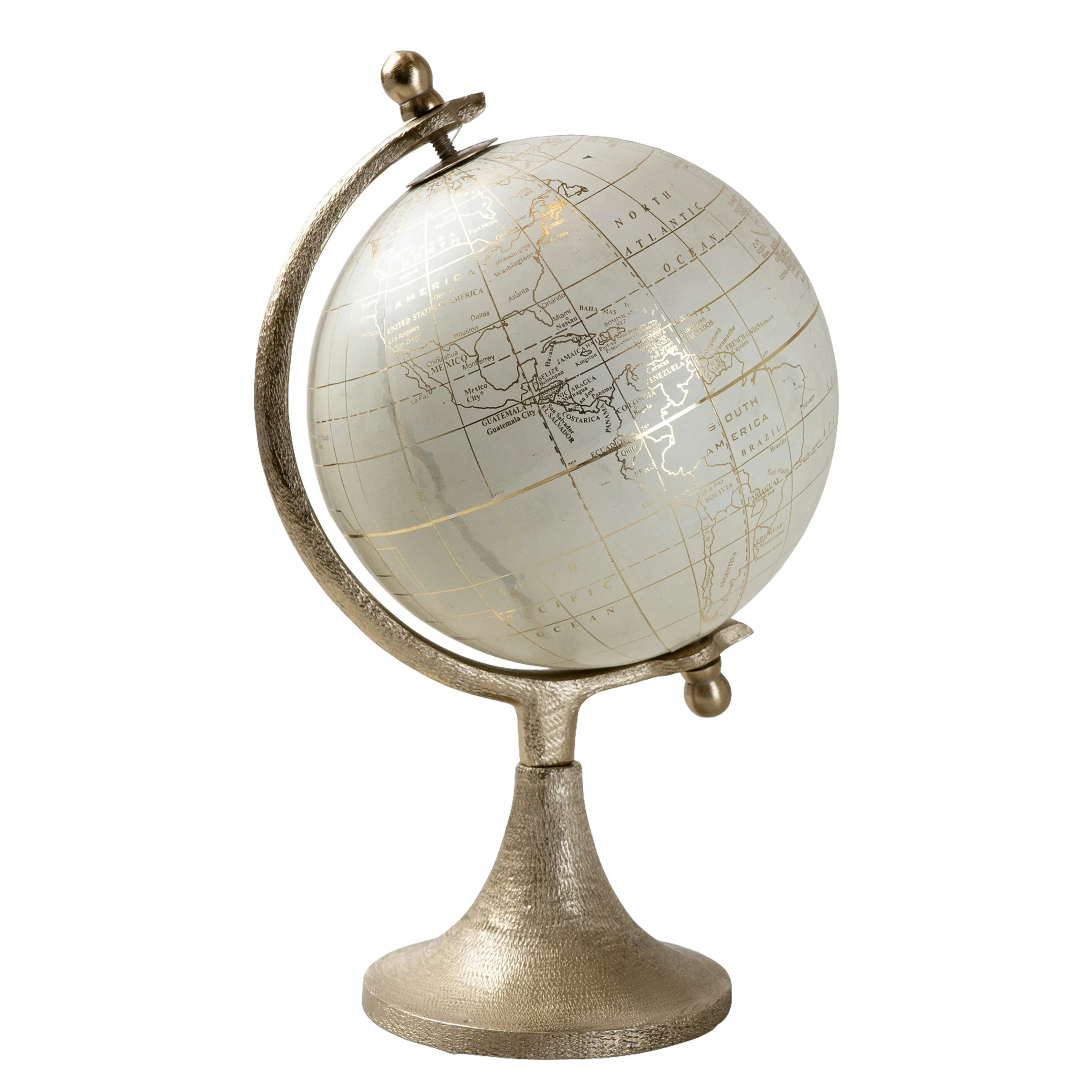 Cream and Gold Decorative Globe Ornament