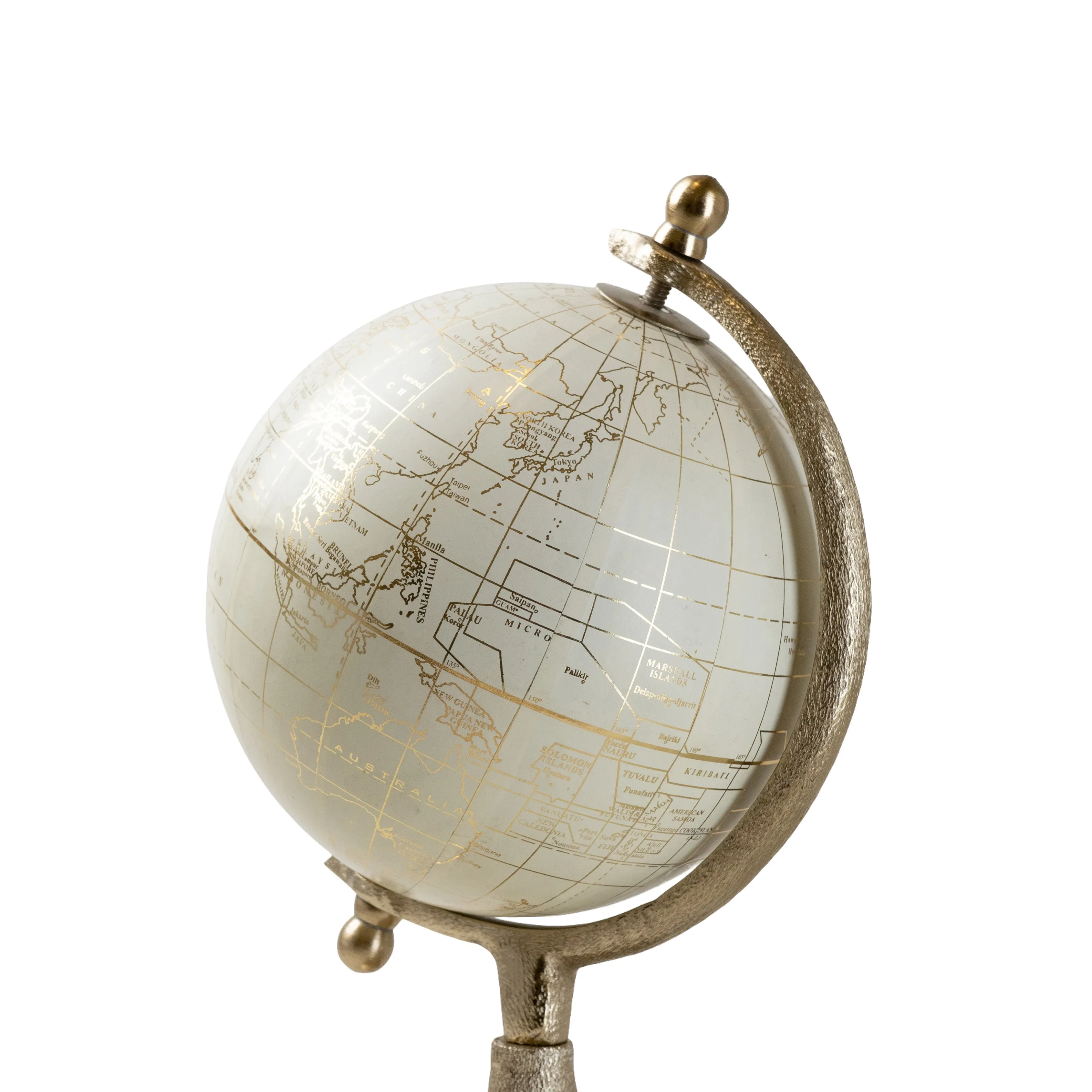 Cream and Gold Decorative Globe Ornament