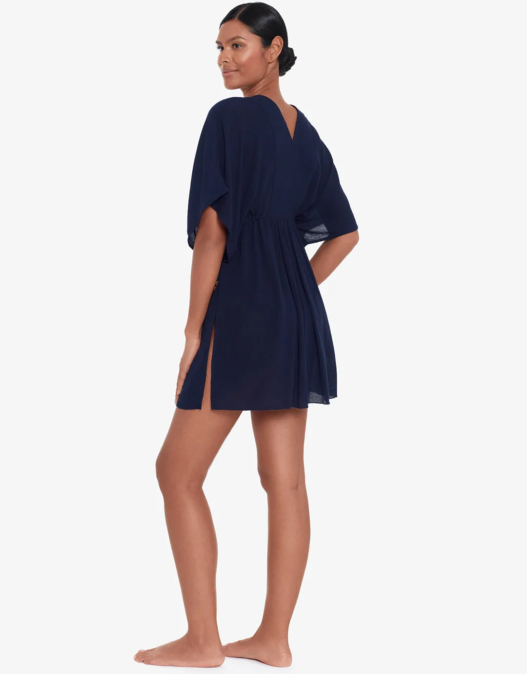 Crinkle Tunic Beach Dress - Dark Navy