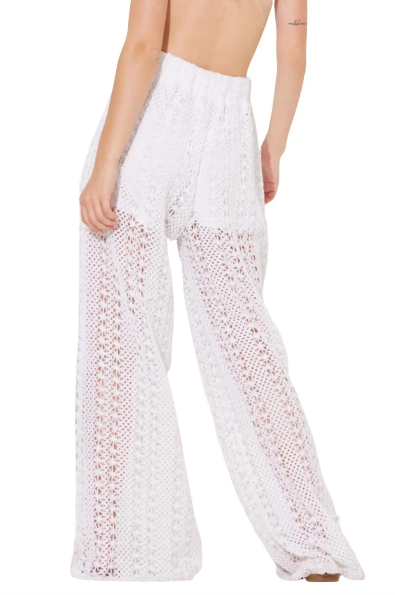 Crochet Pants In White
