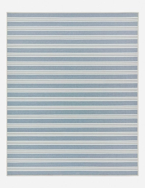 Custom Minetta Hand-Loomed Indoor / Outdoor Rug, Lapis