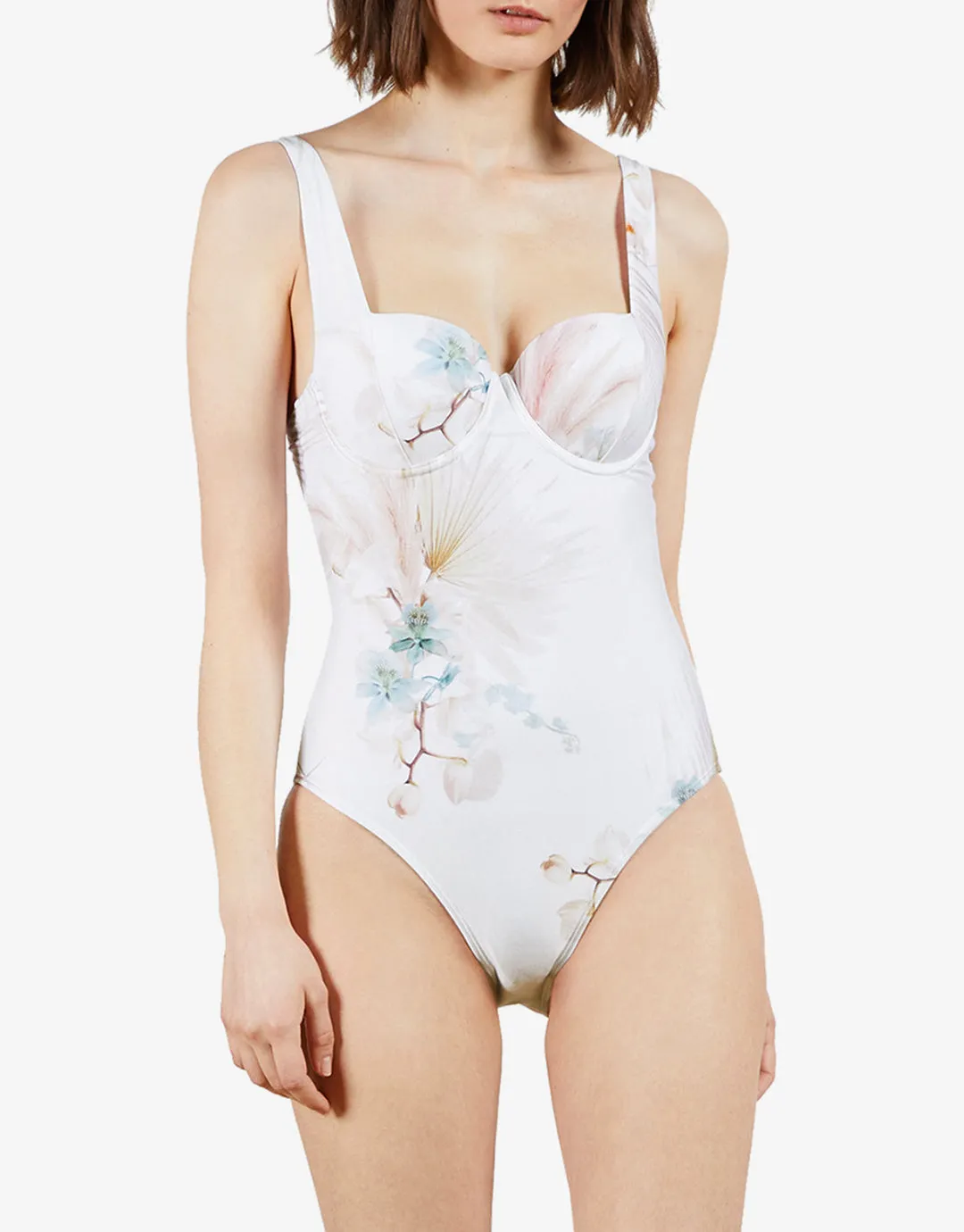 Daizey Cupped Panel Swimsuit - White