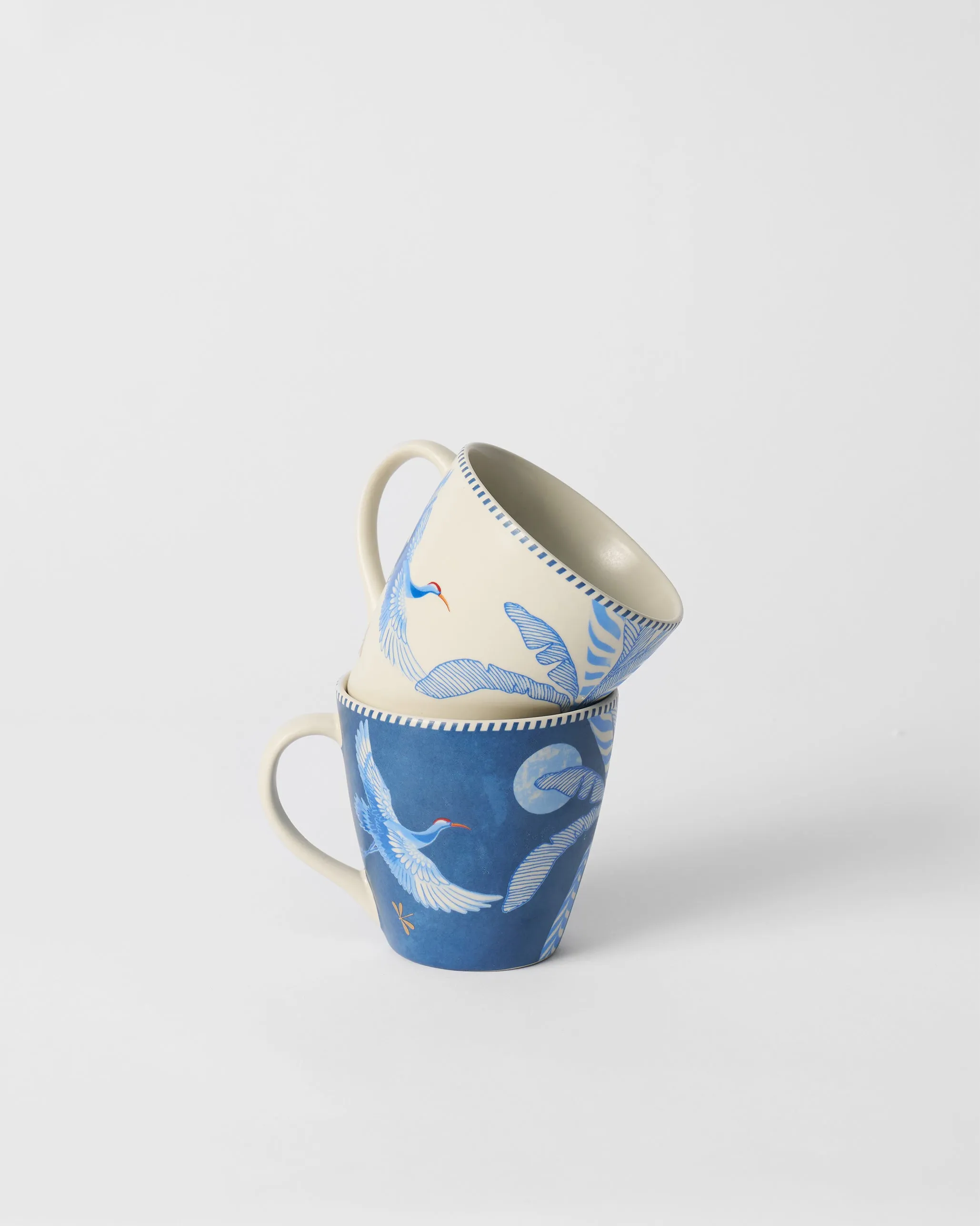 Dancing Crane Conical Mug - Set of 2