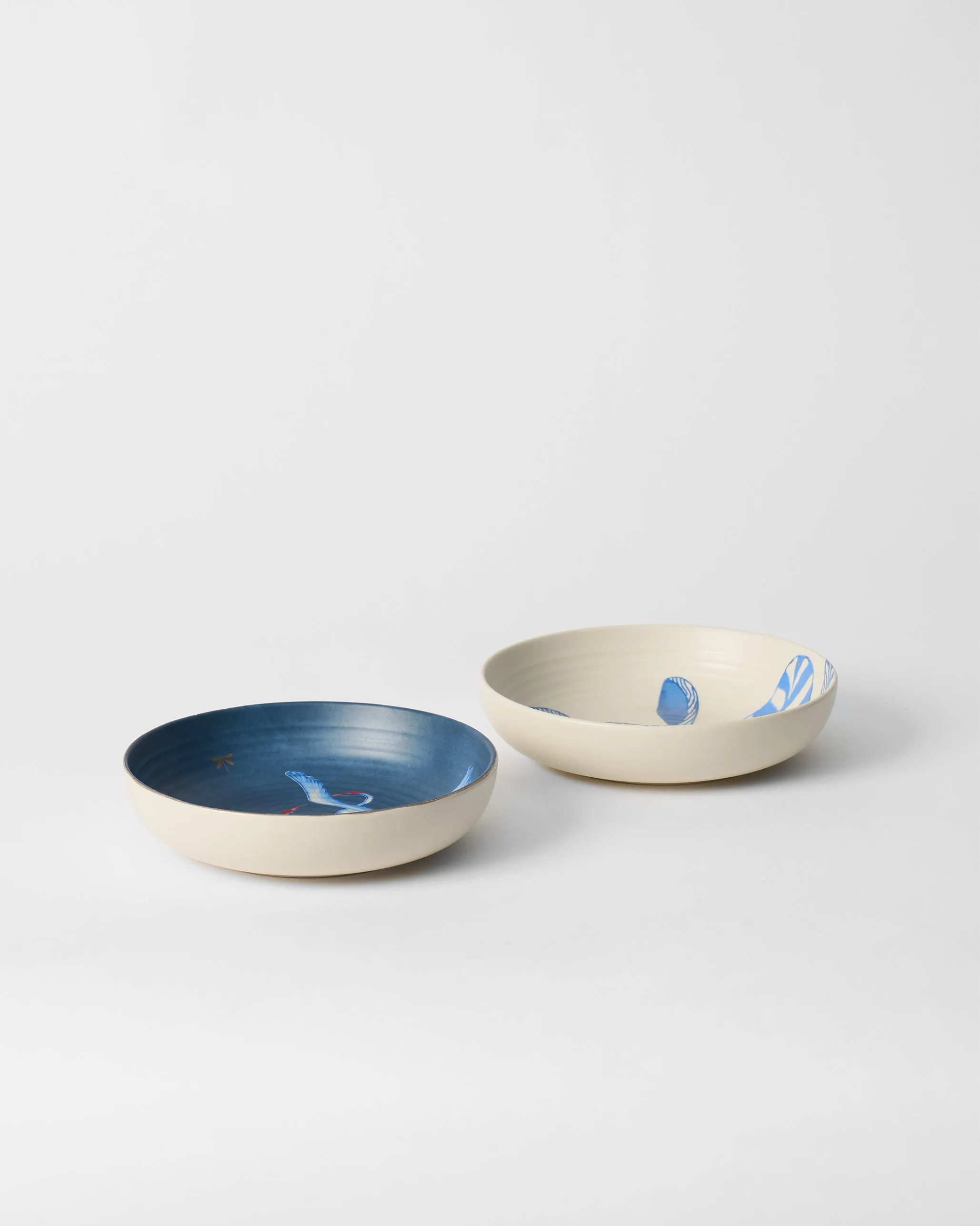 Dancing Crane Shallow Bowls - Set of 2 chef knife, kitchen knife