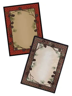 Delicate Pines Lodge Area Rugs - 2 Colors serving tray, cheese board