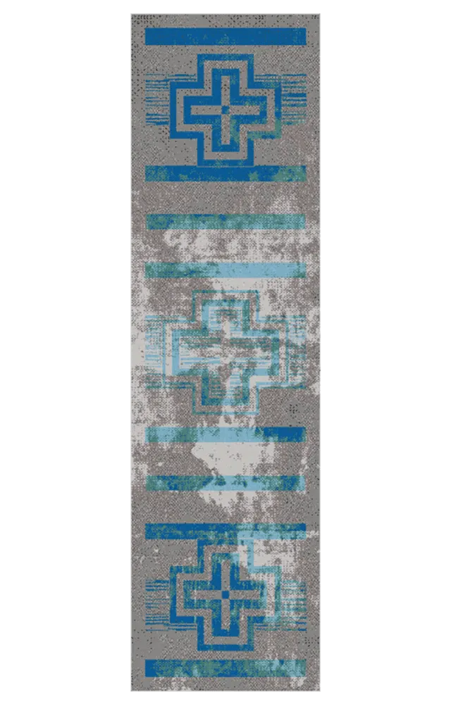 Distressed Bounty Glacier Area Rugs & Runner
