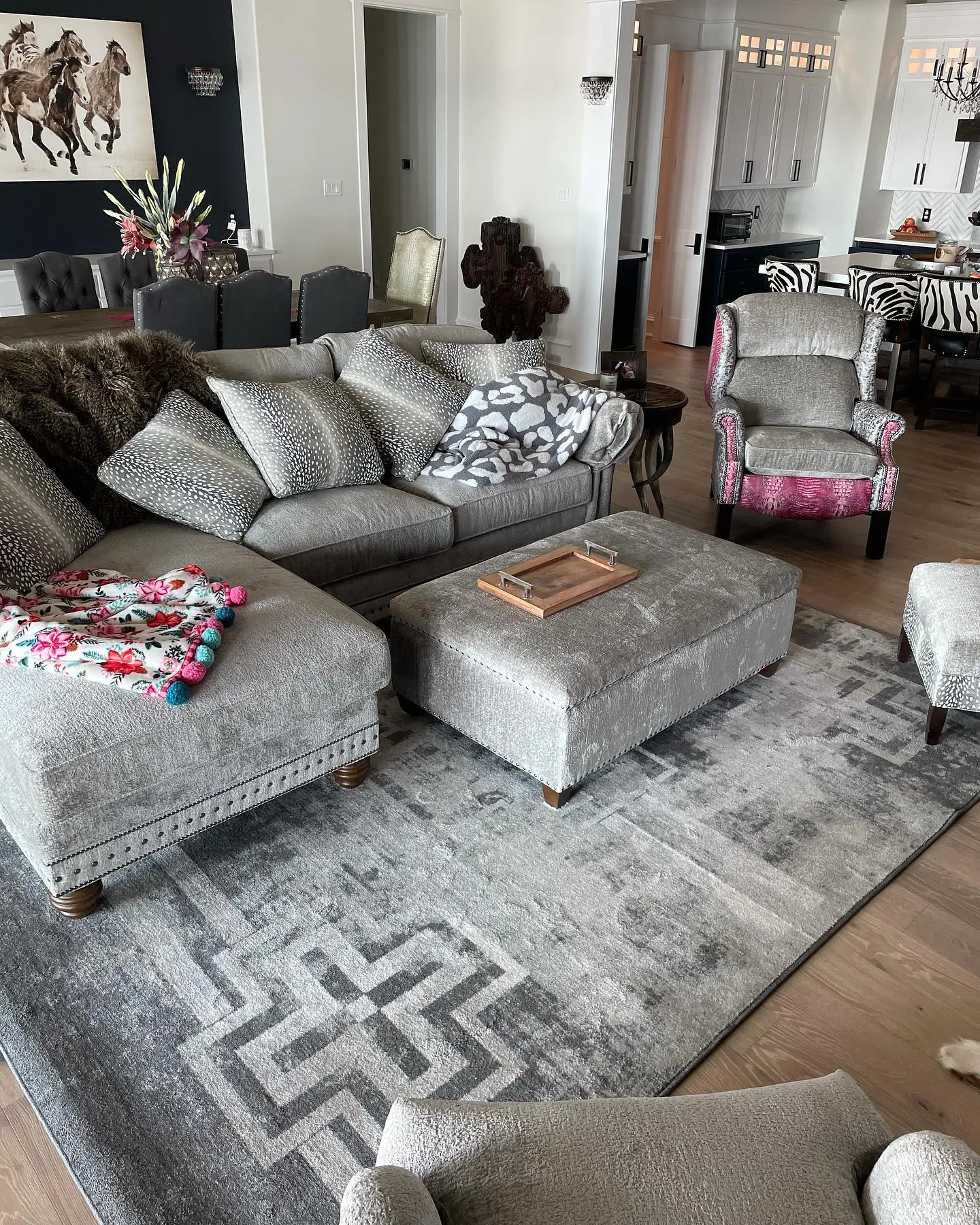 Distressed Bounty Grey Area Rugs & Runners