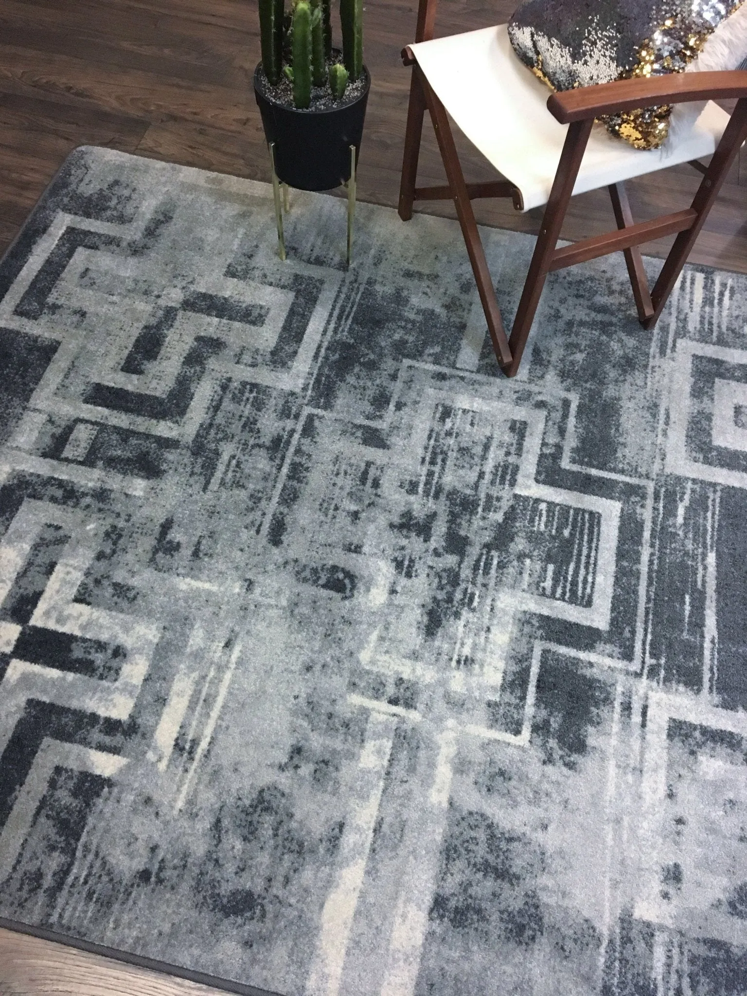 Distressed Bounty Grey Area Rugs & Runners