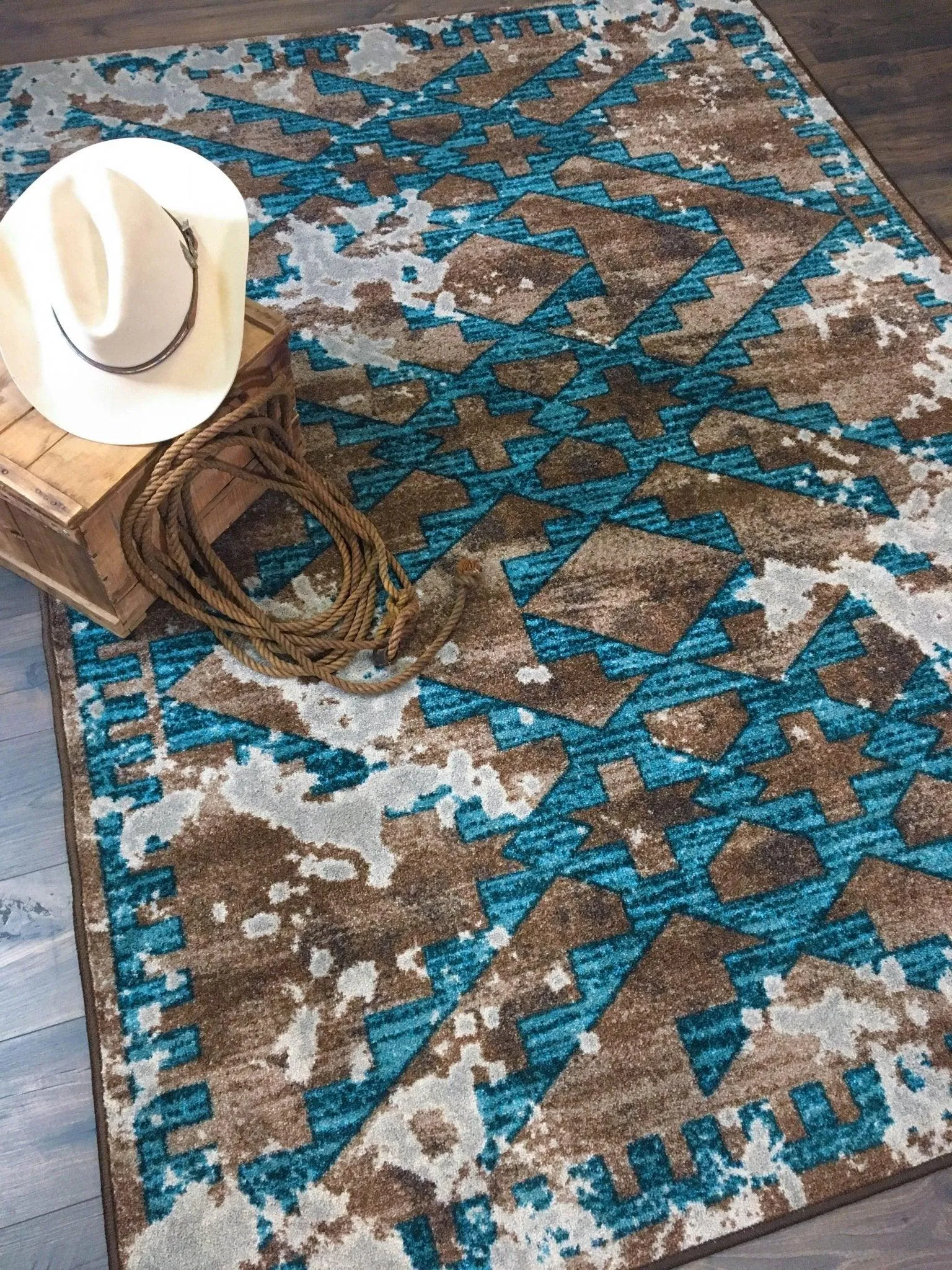 Distressed Fresco Hide Area Rugs