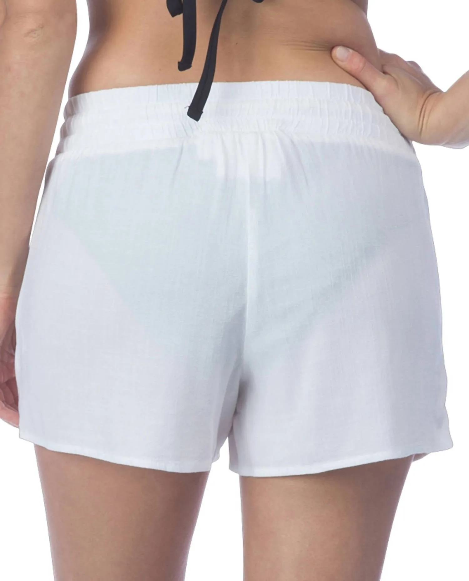 Drawstring Beach Short In White