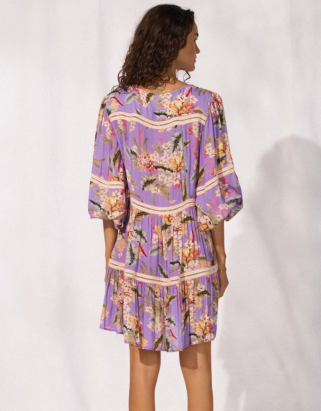 Dreamscape Tropics Mini Beach Tunic - Lilac Pastel