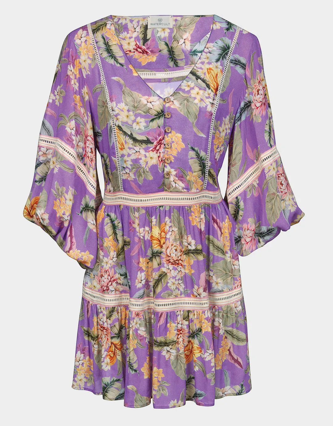 Dreamscape Tropics Mini Beach Tunic - Lilac Pastel
