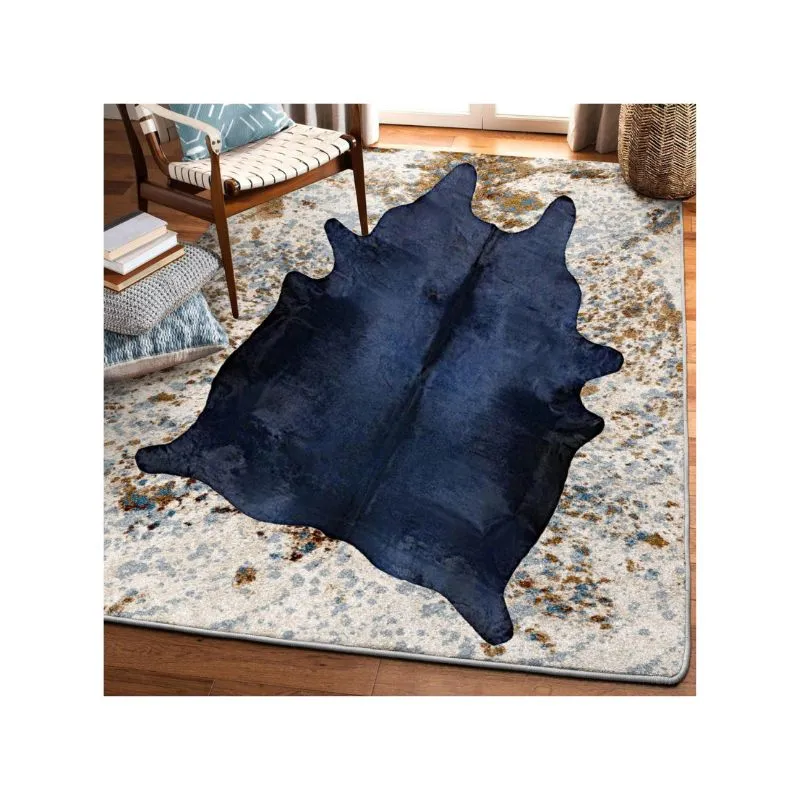 Dyed Navy Blue Brazilian Cowhide