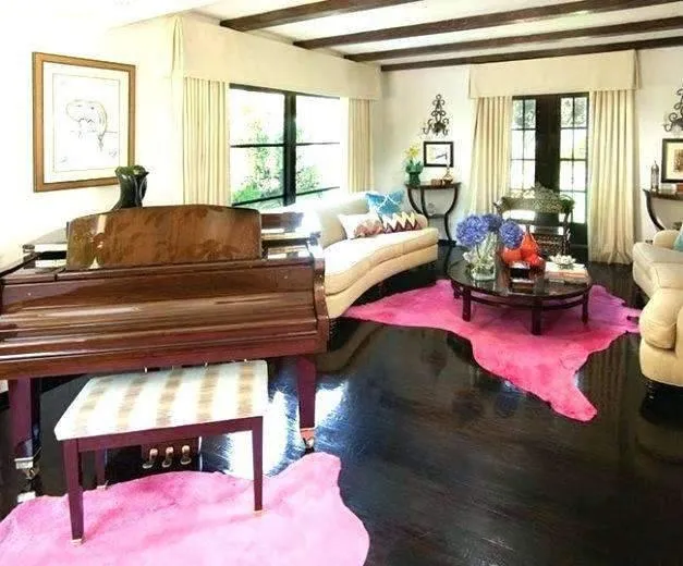 Dyed Pink Cowhide Rug