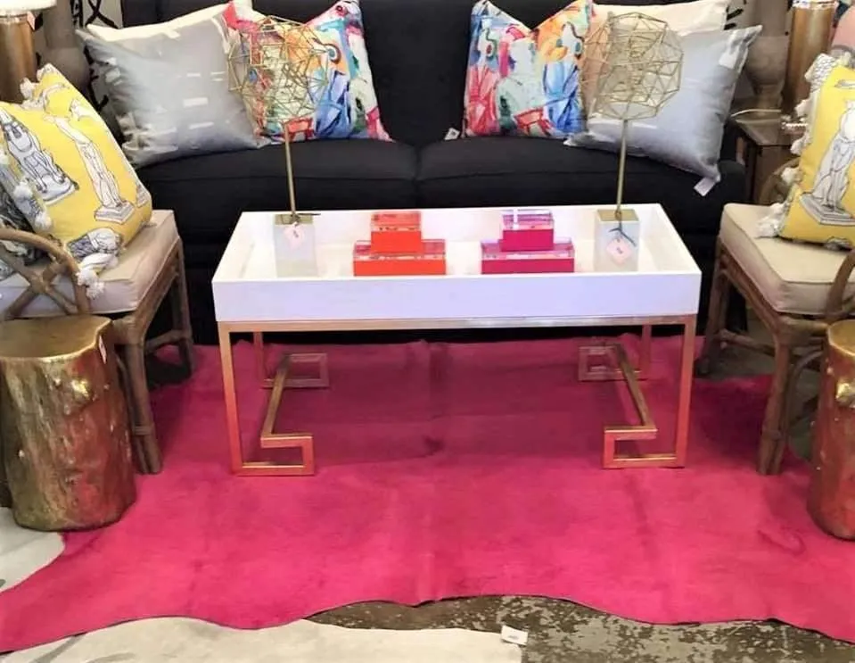 Dyed Pink Cowhide Rug