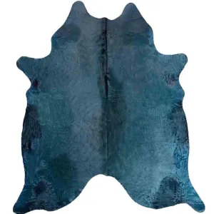 Dyed Teal Brazilian Cowhide fire pit, outdoor fire bowl