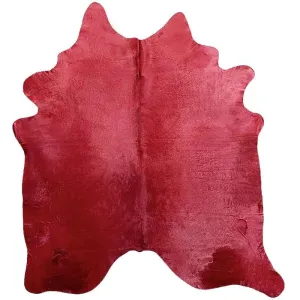 Dyed XXXL Red Brazilian Cowhide fire pit, outdoor fire bowl
