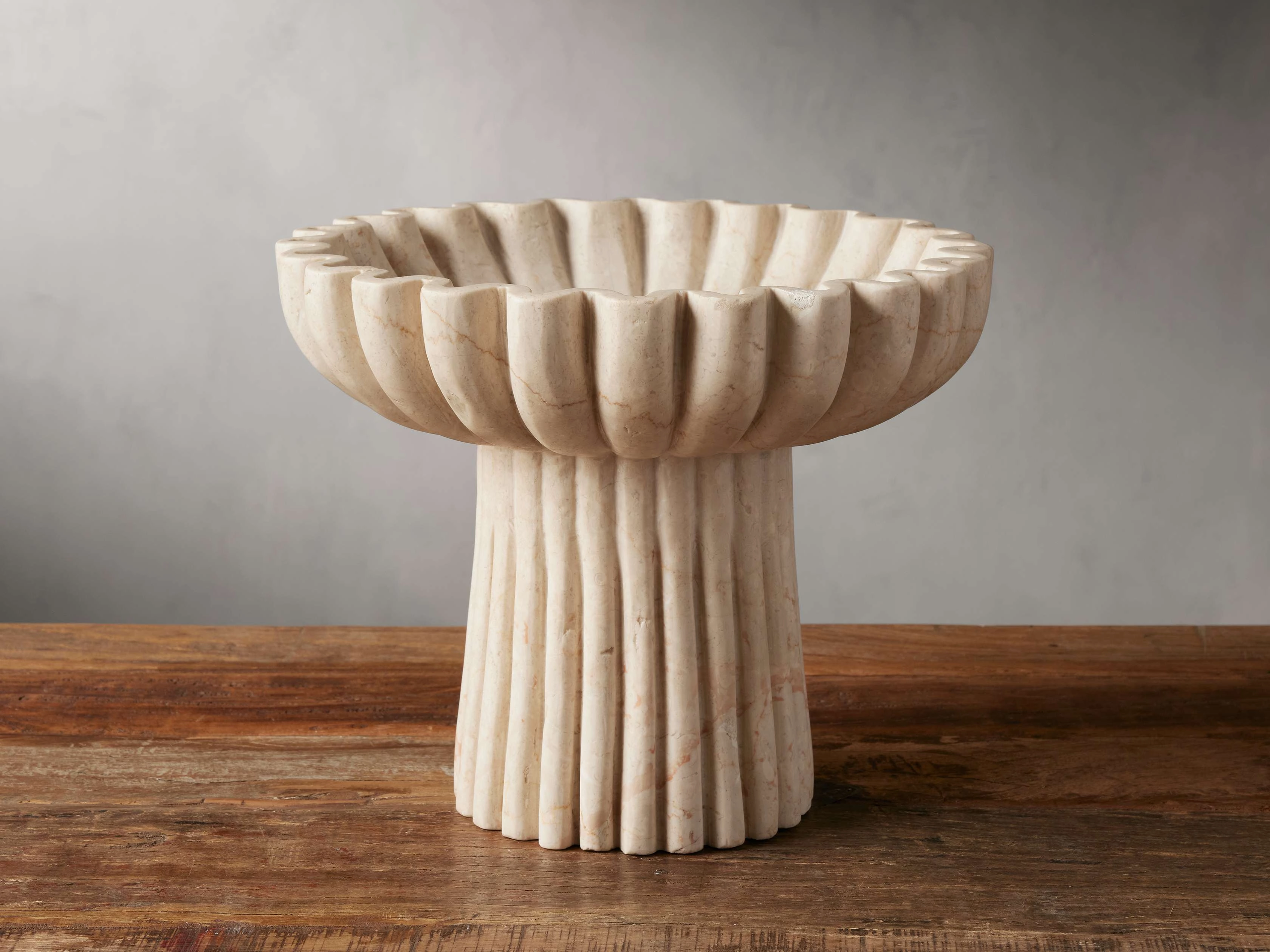 Edel Ruffle Footed Bowl in Cream