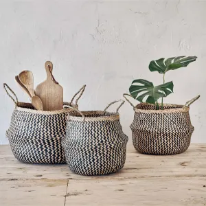 Ekuri Basket, Large, H40 x D40cm, Natural and Black home accents, decorative items