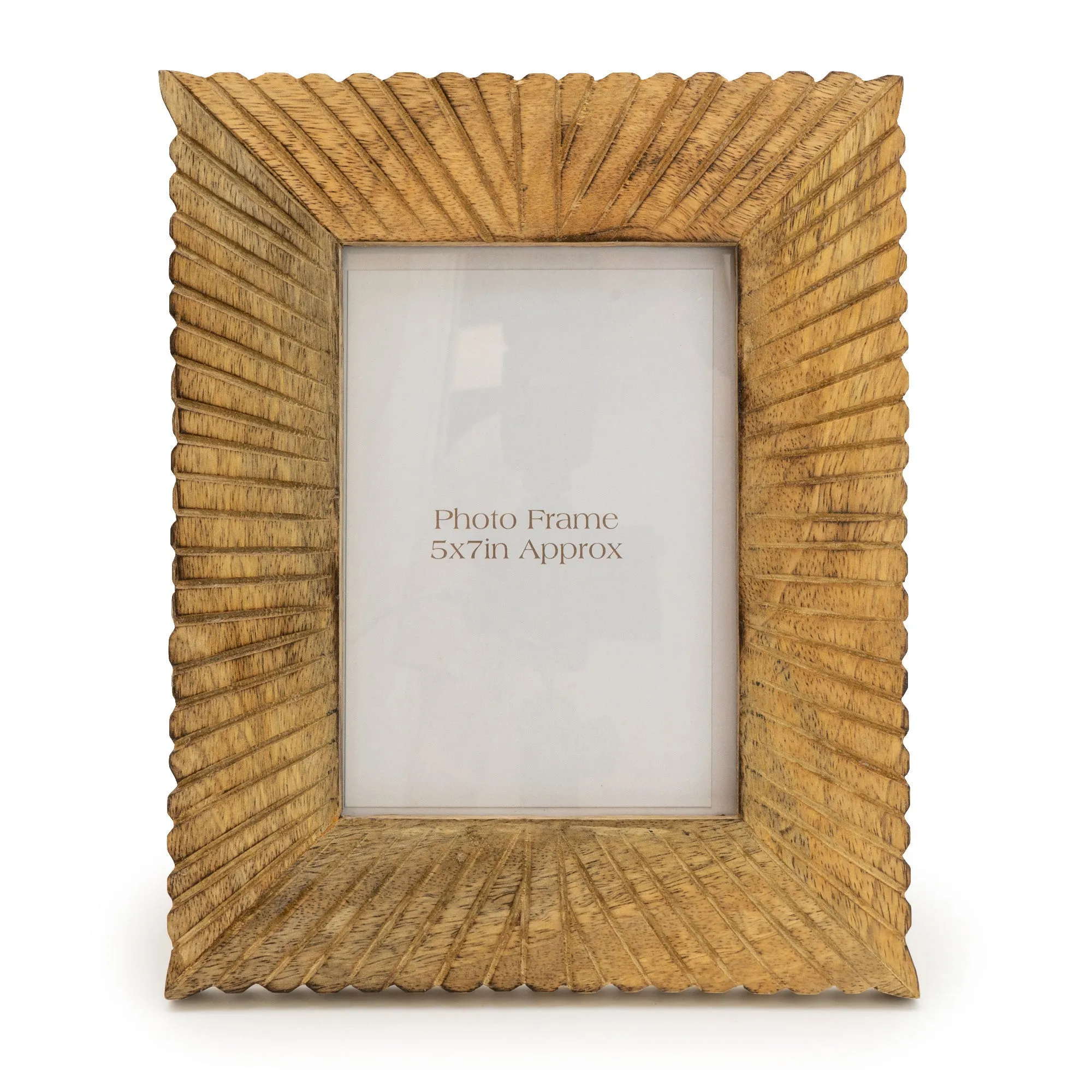 Elegant 5X7 Mango Wood Photo Frame with Stylish Etched Lines