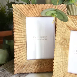 Elegant 5X7 Mango Wood Photo Frame with Stylish Etched Lines kitchen essentials, utensils set