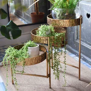 Elegant Antique Gold 3-Tier Metal Planter Stand kitchen essentials, utensils set
