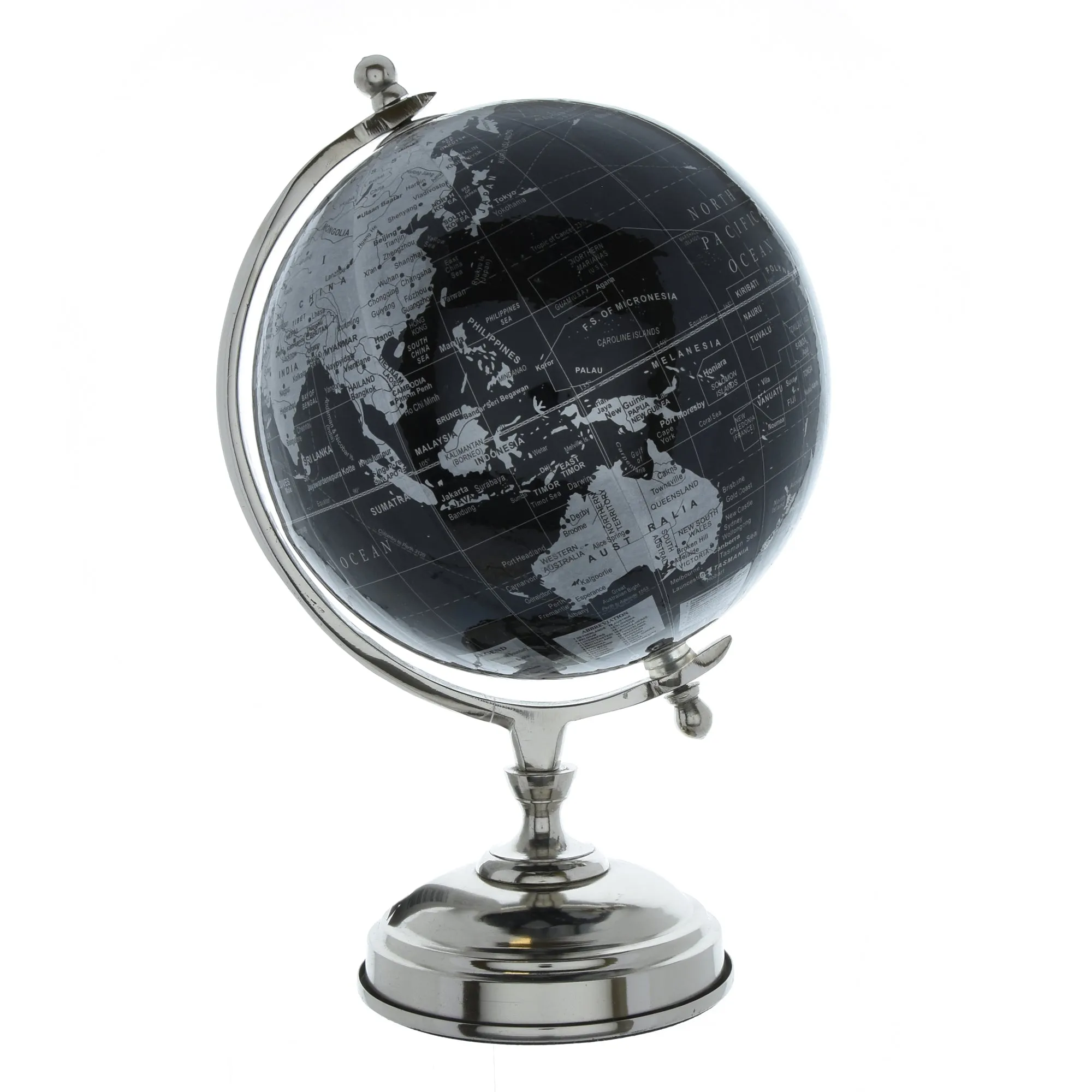 Elegant Black and Silver Decorative Globe