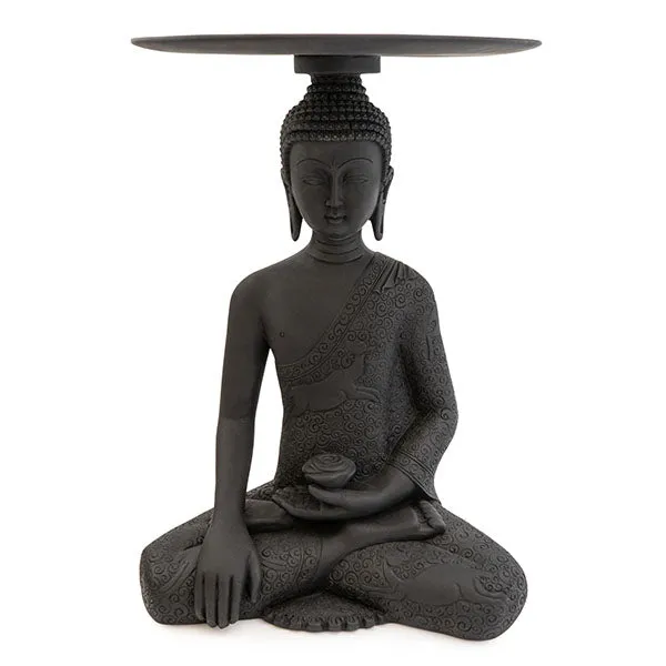 Elegant Black Resin Buddha Table