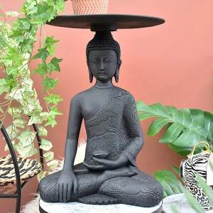 Elegant Black Resin Buddha Table kitchen essentials, utensils set