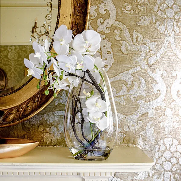 Elegant Bloom White Orchid in Clear Glass Vase kitchen essentials, utensils set