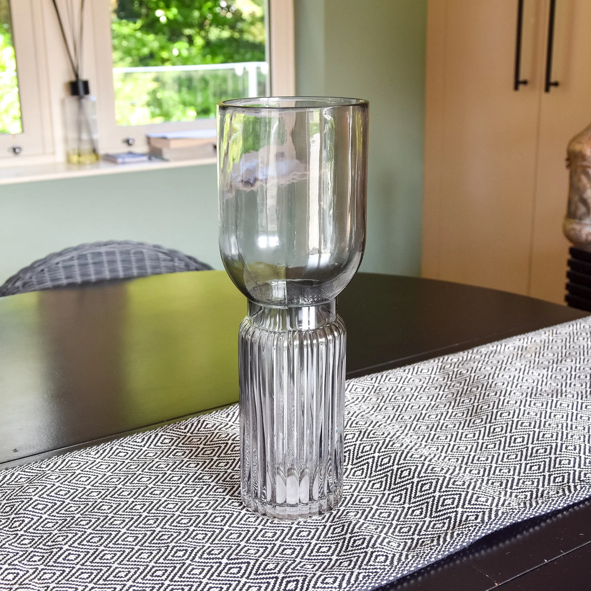 Elegant Clear Glass Footed Vase kitchen essentials, utensils set