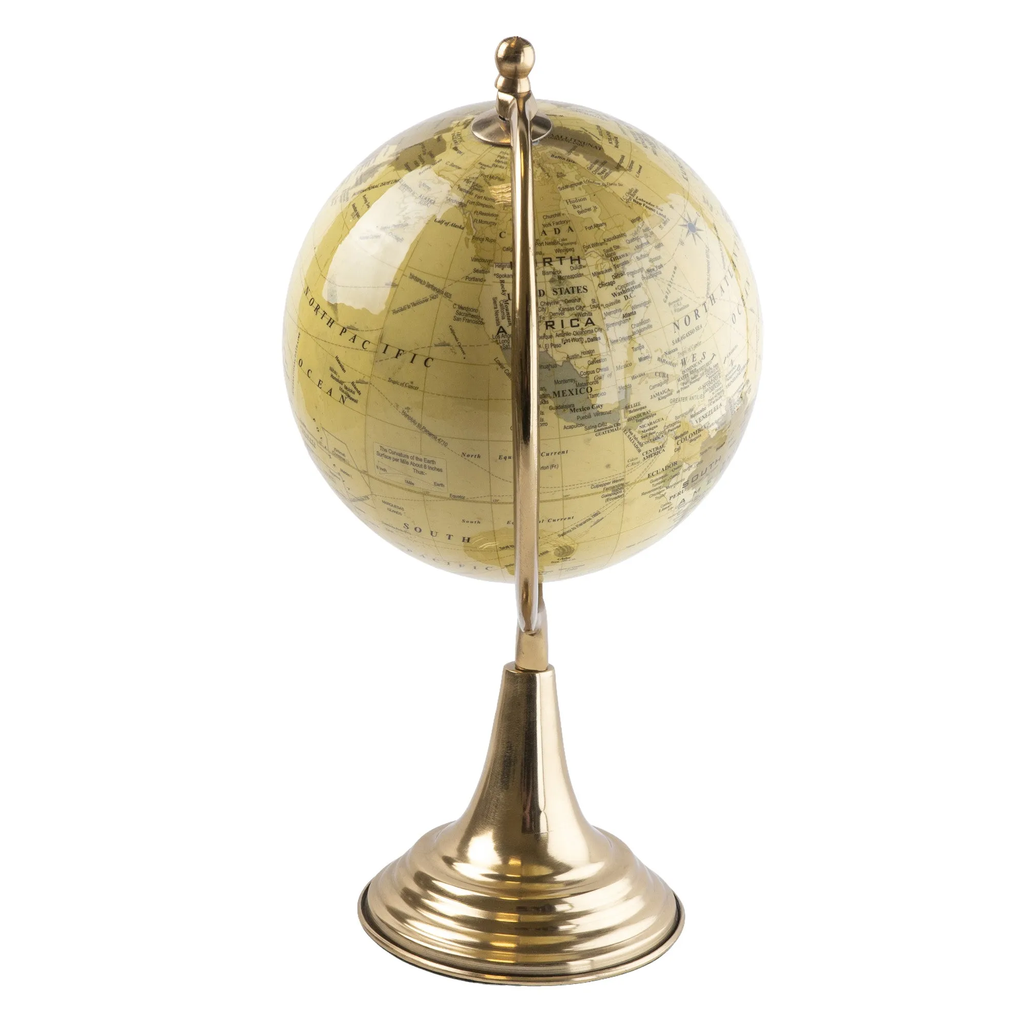 Elegant Cream & Gold World Globe