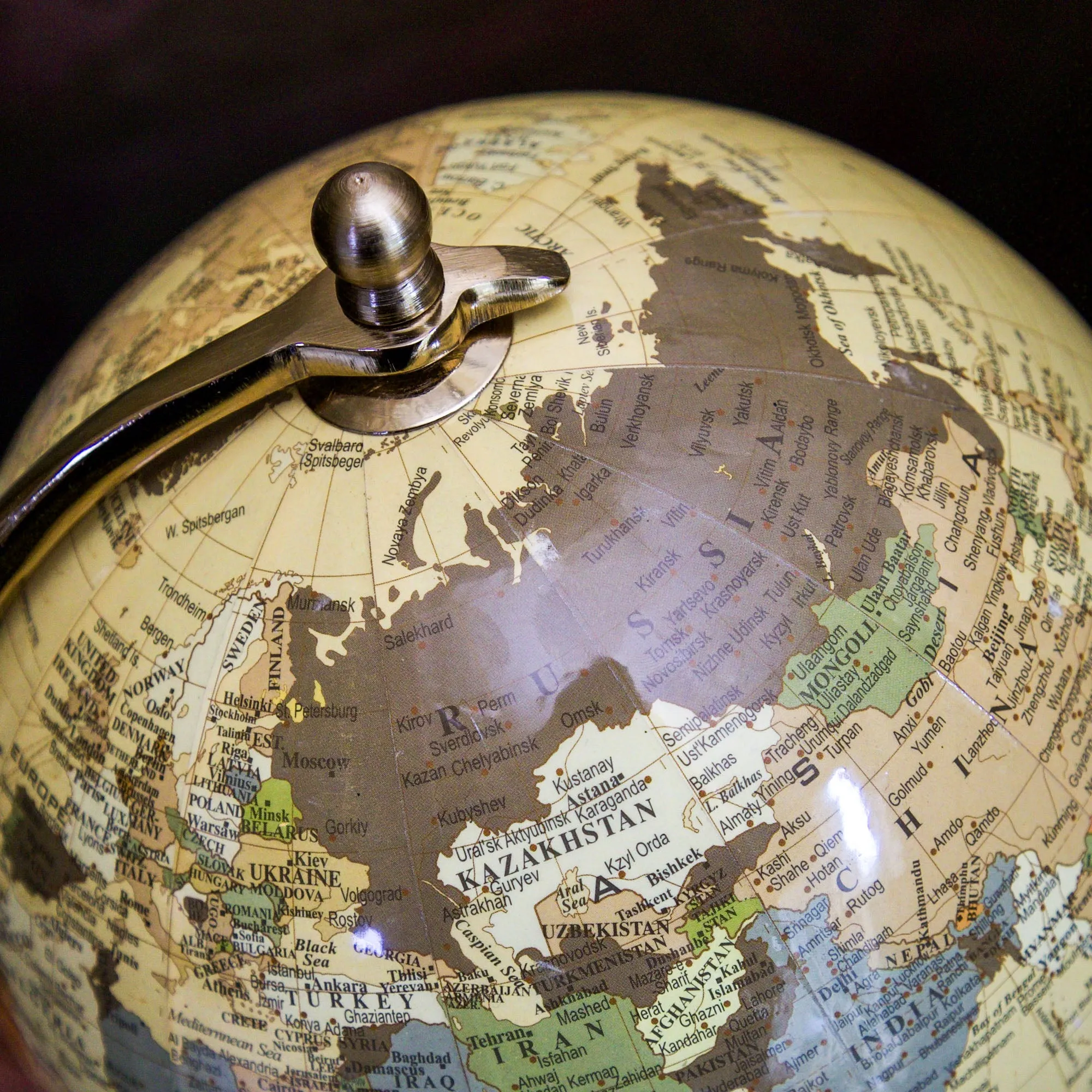 Elegant Cream & Gold World Globe