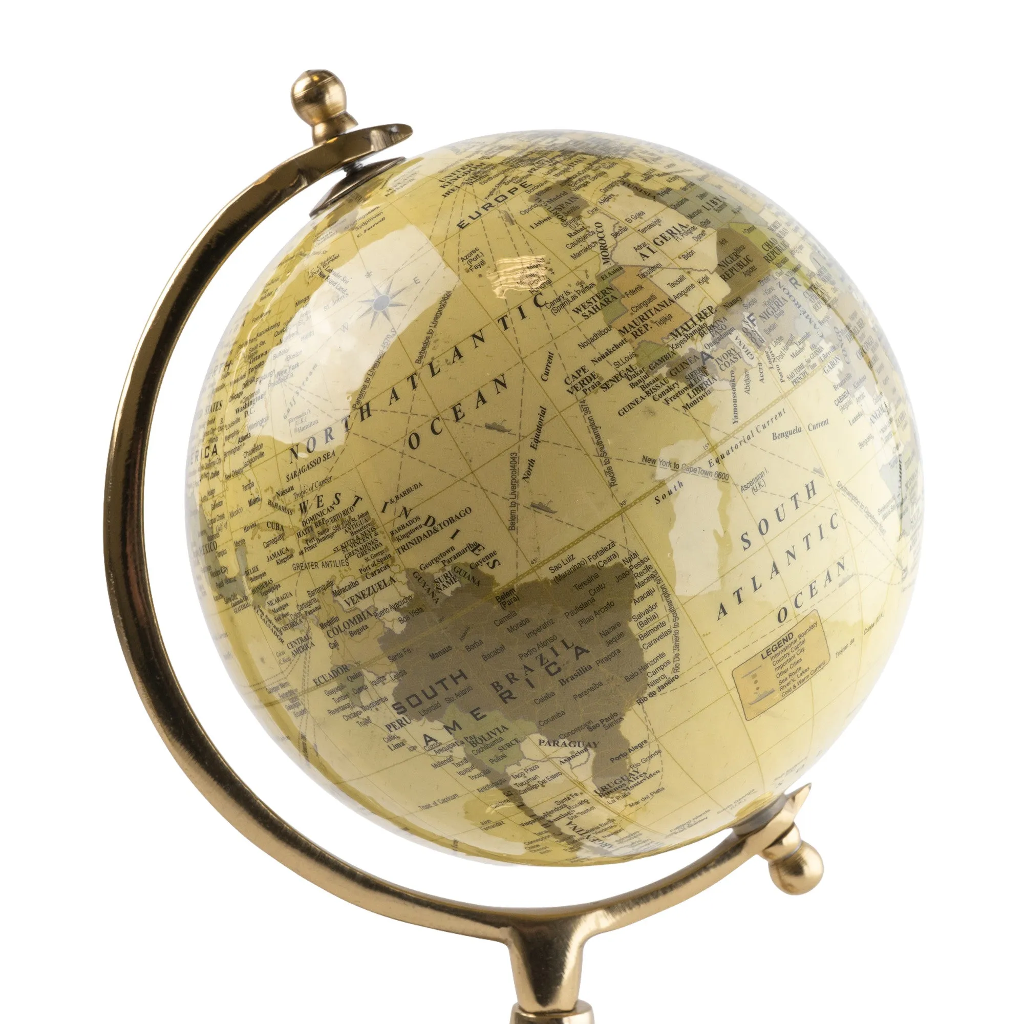 Elegant Cream & Gold World Globe