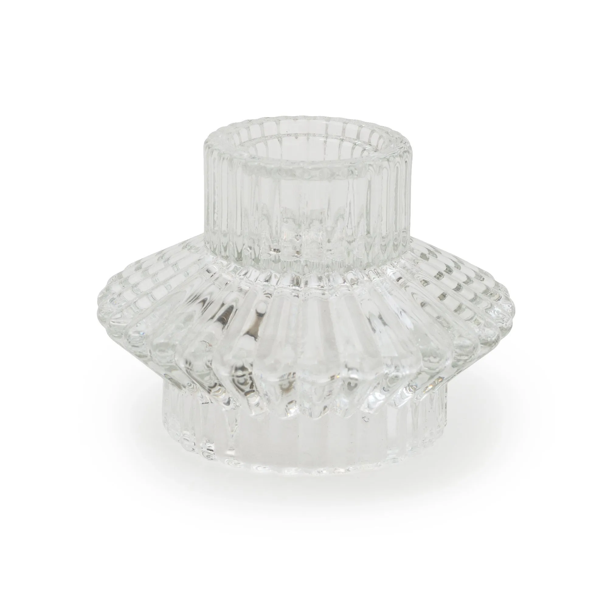 Elegant Dual-Sided Glass Tealight Candleholder