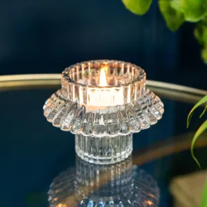Elegant Dual-Sided Glass Tealight Candleholder kitchen essentials, utensils set