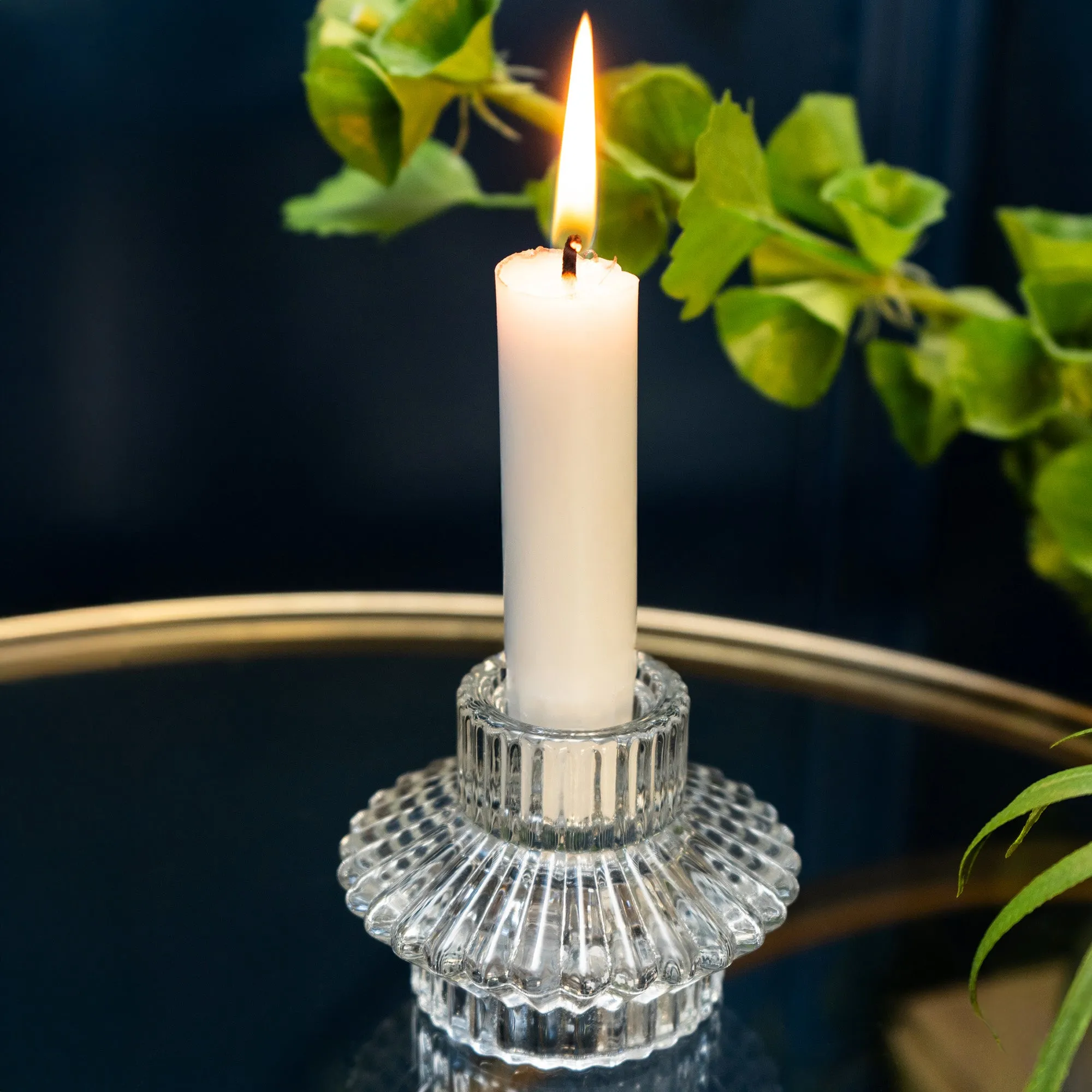 Elegant Dual-Sided Glass Tealight Candleholder
