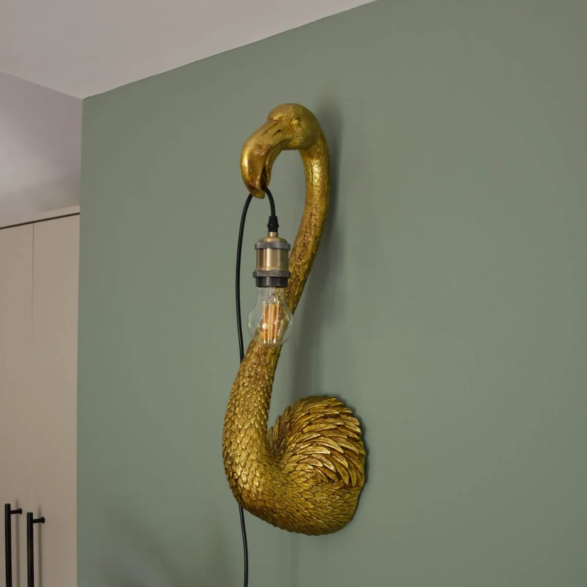 Elegant Flamingo Head Wall Lamp