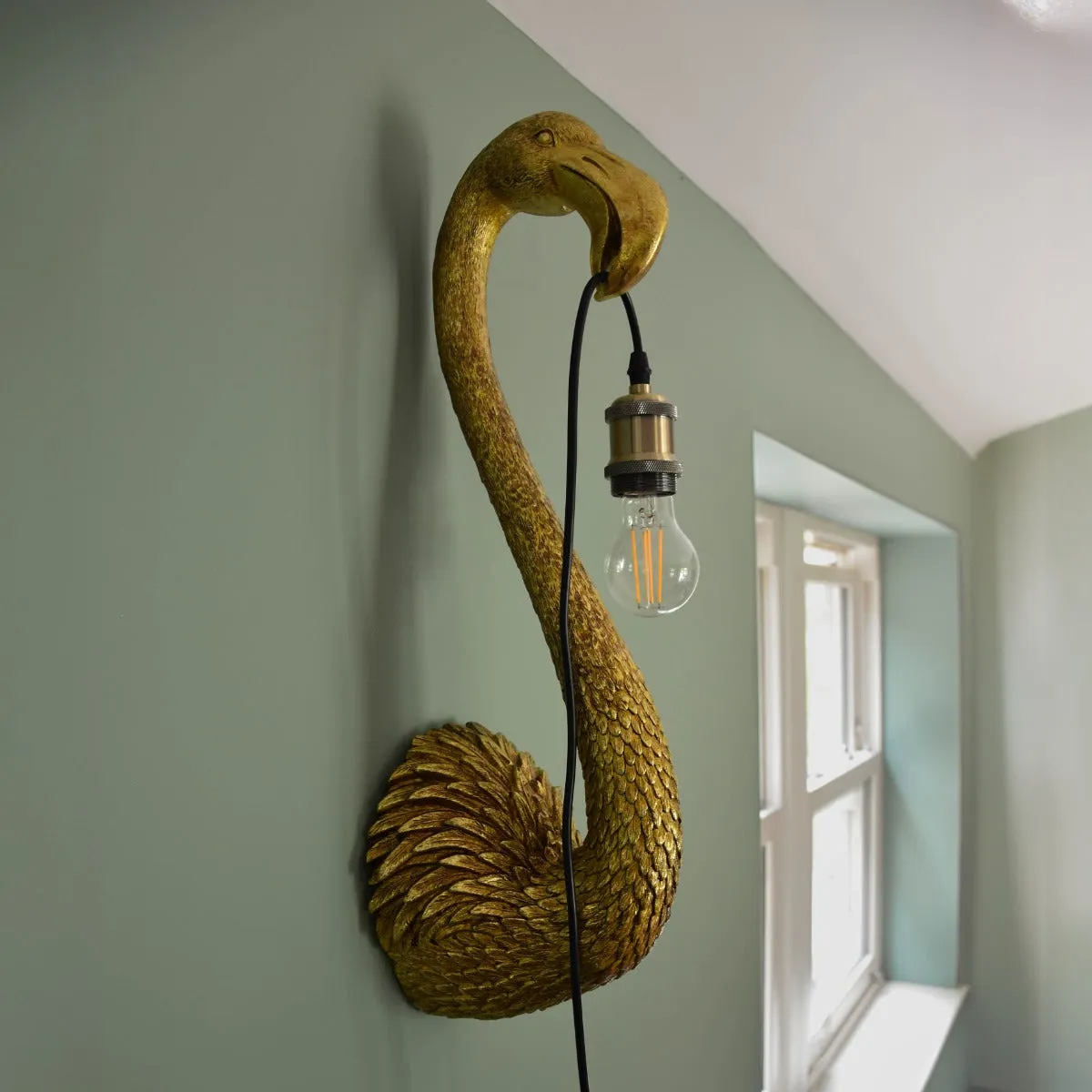 Elegant Flamingo Head Wall Lamp