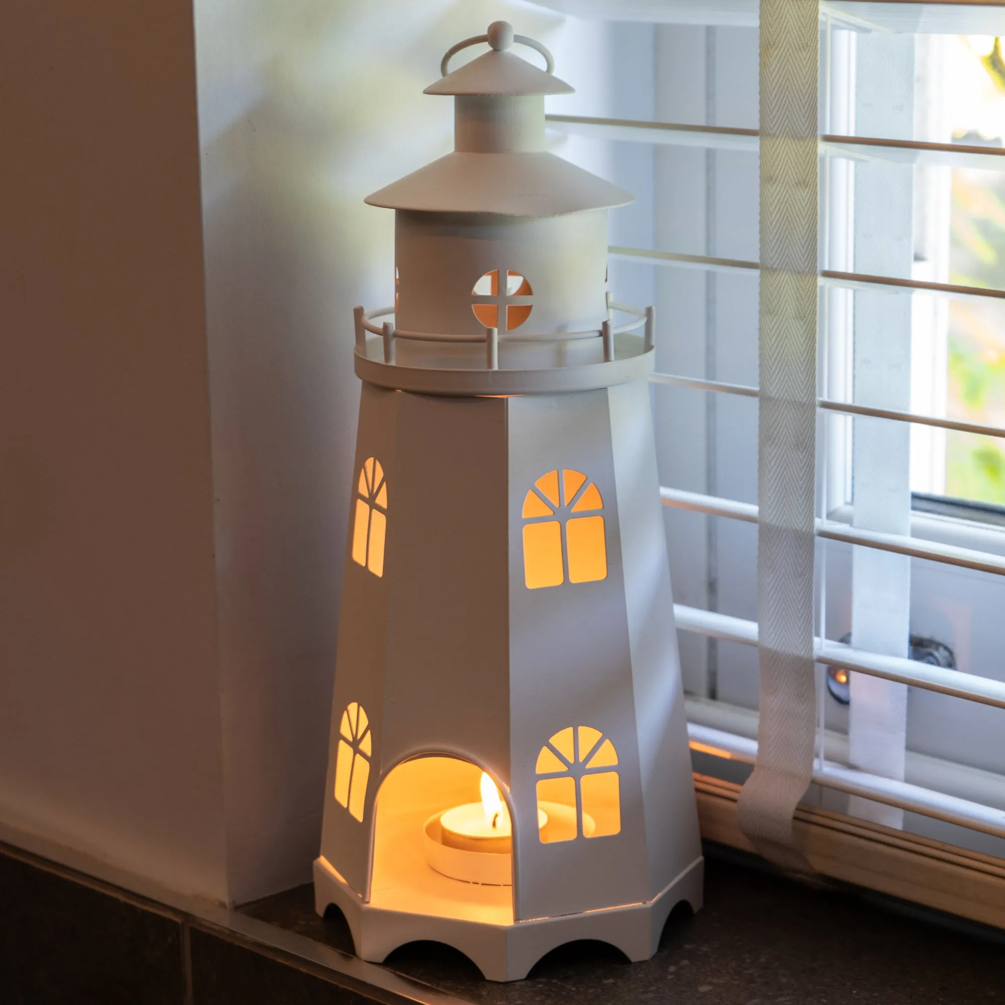 Elegant Matt White Lighthouse Lantern