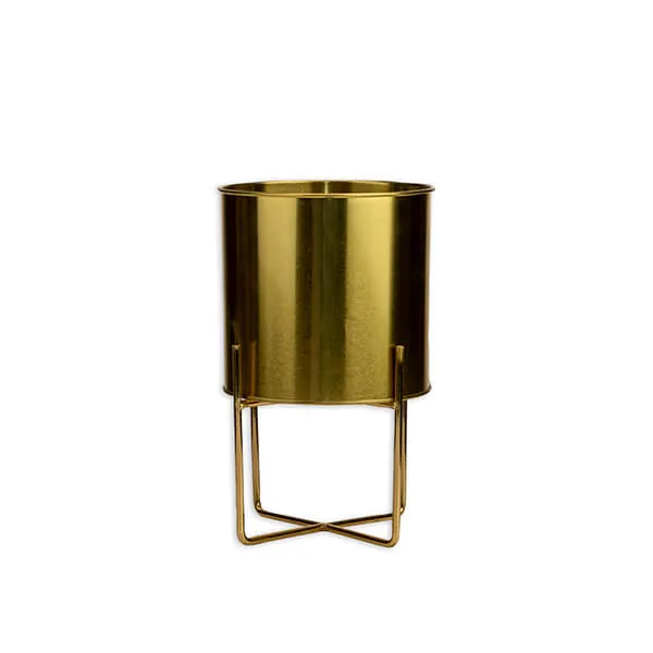 Elegant Medium Pot On Stand -  Gold