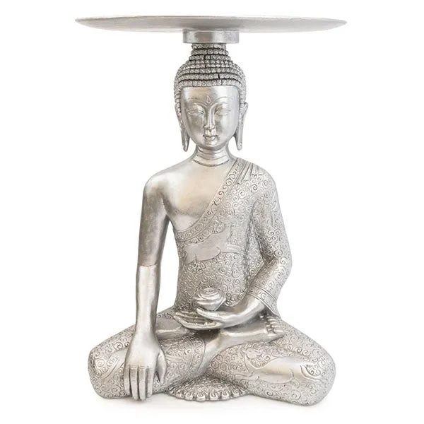 Elegant Silver Resin Buddha Table