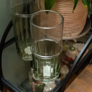 Elegant Two-Tone Glass Cylinder Vase - Clear & Green kitchen essentials, utensils set