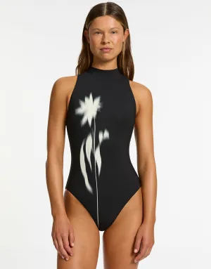 Elora High Neck Swimsuit - Black