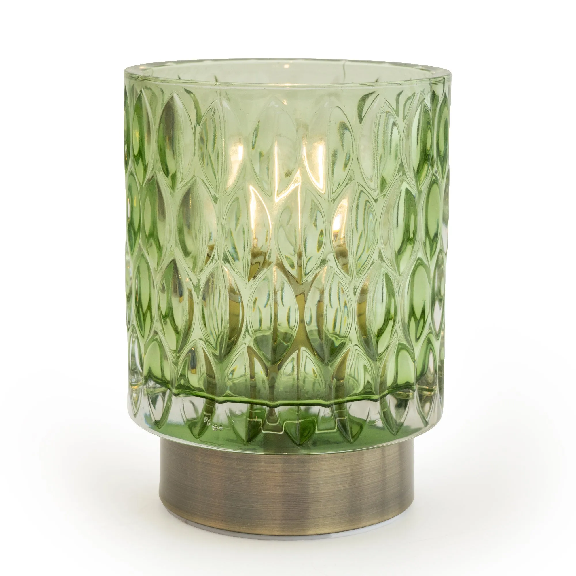 Embossed Green Glass LED Light