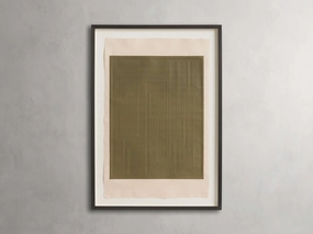 Embossed Abstract Framed Silkscreen in Green