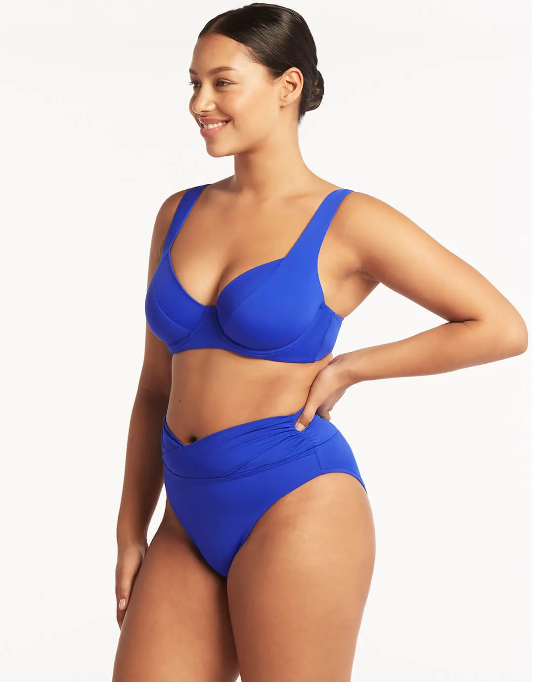 Essentials Underwired C/D Cup Bikini Top - Cobalt