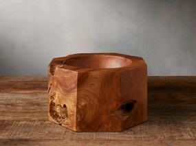 Etta Tall Octagon Teak Bowl