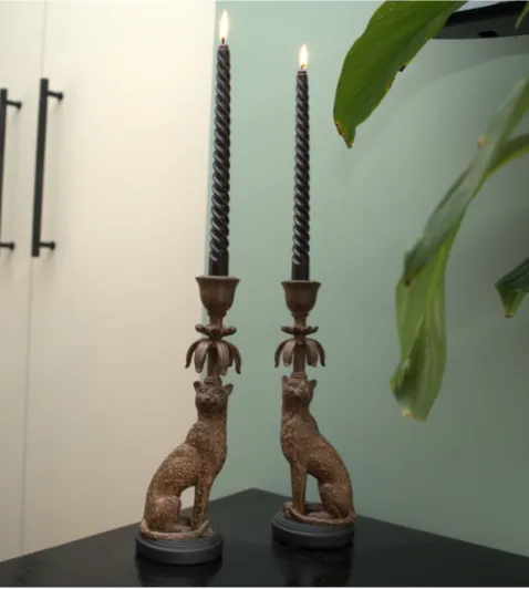 Exquisite Gold & Brown Leopard Candlestick Set of 2 kitchen essentials, utensils set